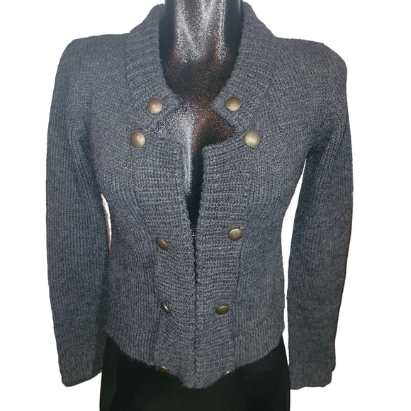 Razzle Dazzle Gray Knit Cardigan Sweater S - Picture 1 of 6